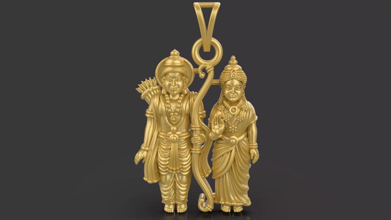 Sita Ram 3D Print Pendant File - 0046
