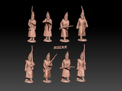napoleonic russian grenadiers in greatcoats 1805-07 set 1