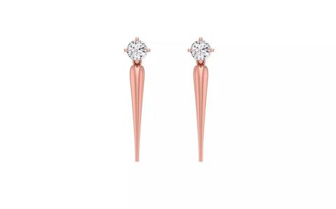 Women Solitaire Earring 3dm STL OBJ FBX Render Details