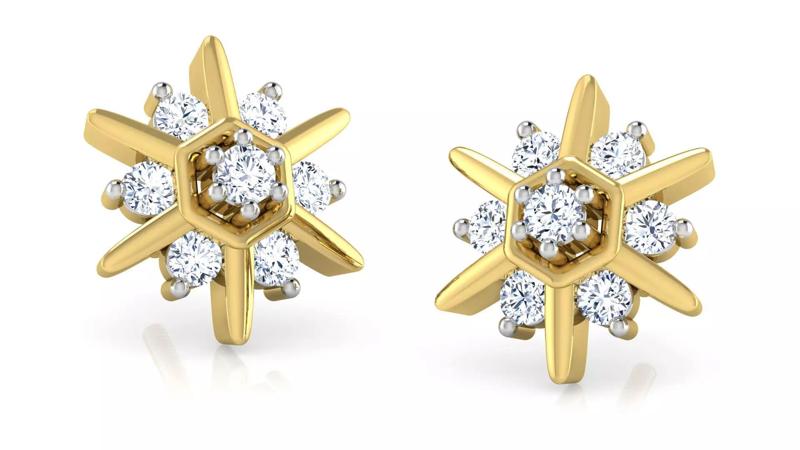 Star Shaped Diamond Earring