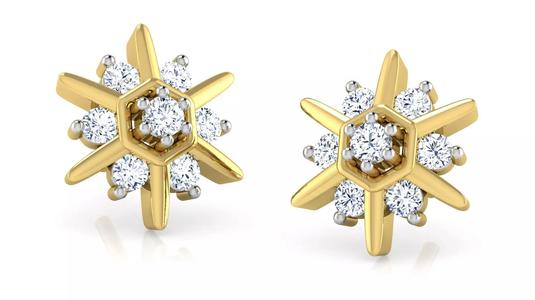 Star Shaped Diamond Earring