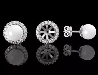 Transformer pearl studs earrings 2 in 1
