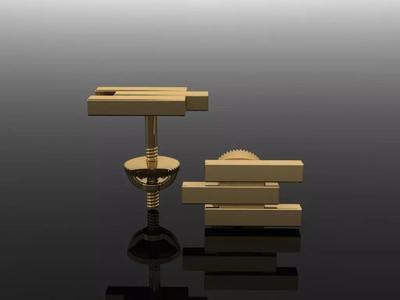 Triple Bar Stud Earring