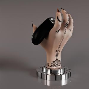 realistic tattooed hand stand