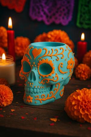 Sugar Skull Holder – Hallloween & Día de los Muertos Decor