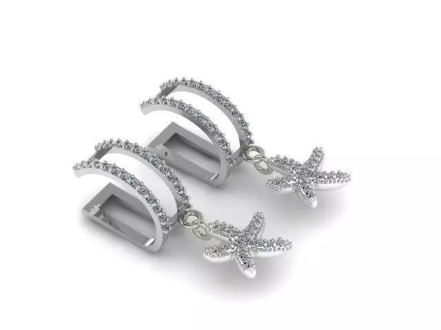 Sea star earcuff 3d model