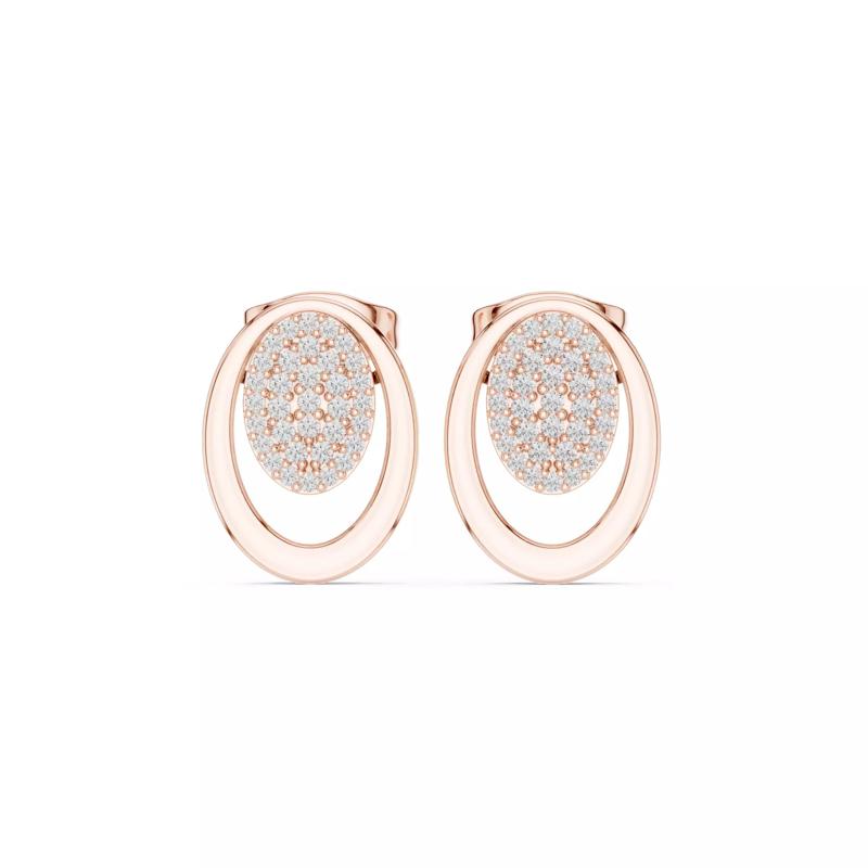 Round Cut Diamond Oval Shape Stud Earring 3DM STL Video