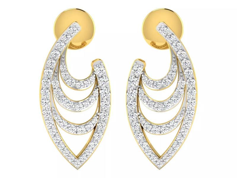 Solitaire Earrings 3dm STL OBJ FBX Renders Details