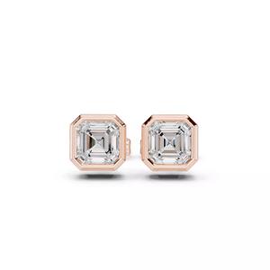 Solitaire Asscher Cut Bezel Diamond Stud Earring 3DM STL Video