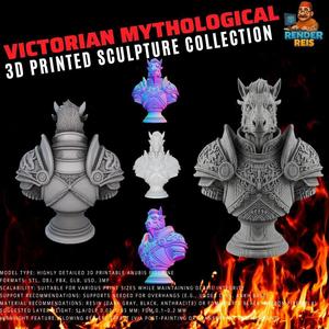 Horse-Headed Armored Knight Bust - Fantasy Warrior Statue