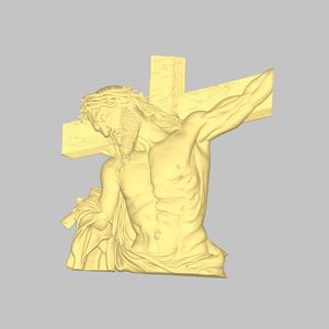 Jesus Crucifixion Relief 3D Model - STL File for CNC and 3D Printing