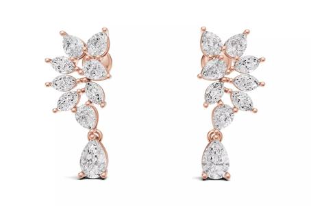 Leaf Design Diamond Earrings 3D Model