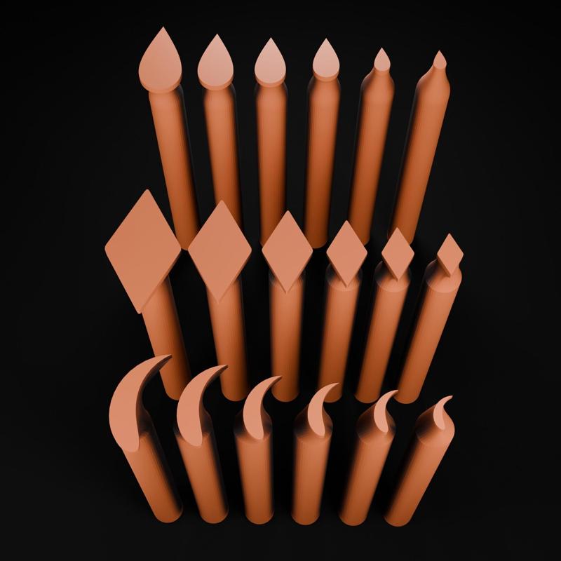 Superpack2 of Pointillism Tools - 18 Pieces / 3 Different Shapes