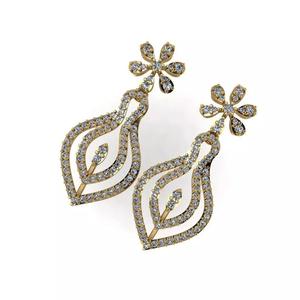 light Wight white gold diamond Earring-Nk-62ER