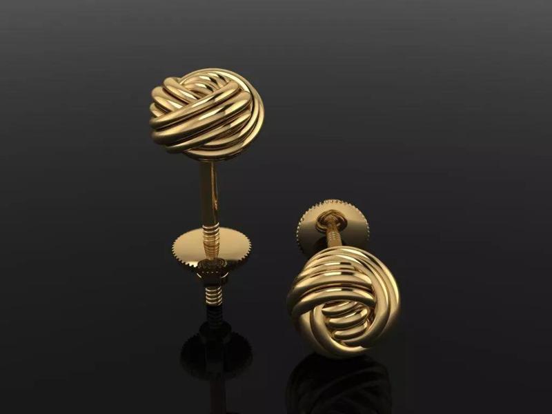 Rope Knot Ball Earring SIZE 6mm