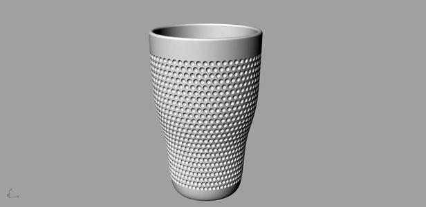 golfcup vase with pattern