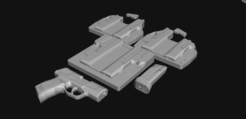 Sig Sauer P365 Iwb Vacuum Mold w/Trim Jig - P365 Bluegun & P365 Magazine Stl