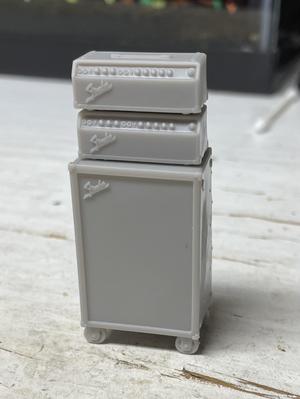 1968 Fender Bassman 100 With 2x15 Cabinet Guitar Amplifier 1-25 Scale Diorama Model Parts Accessories
