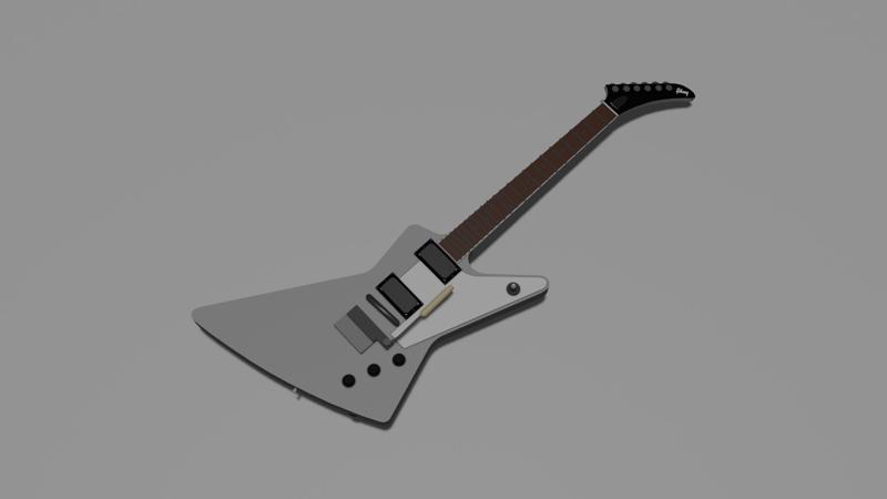 Low poly Gibson Explorer guitar