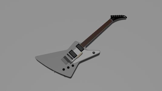 Low poly Gibson Explorer guitar