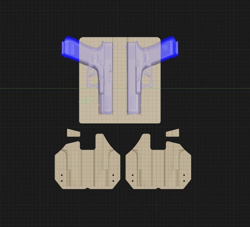 Glock 47 Iwb Split Vacuum Holster Mold w/Trim Jig