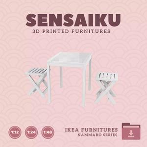 NAMMARO Table V1 and Stool for Dollhouse - IKEA - 3D Print