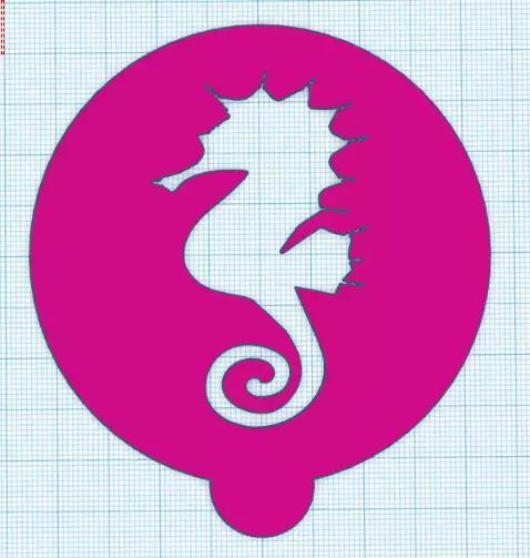 Coffee Stencil Seahorse
