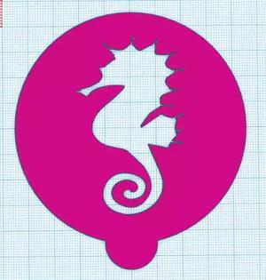 Coffee Stencil Seahorse