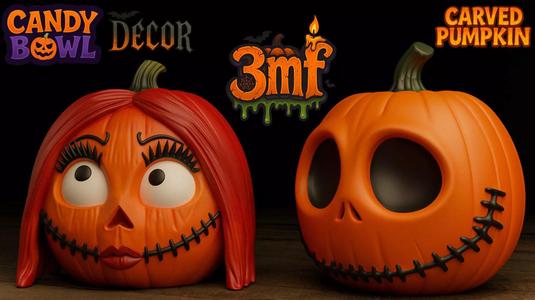 Sally and Jack Skellington Pumpkin 3D Model Collection