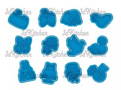 Wedding cookie cutters -fondant STL files