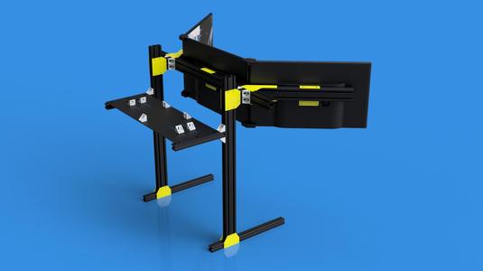 4080 Sim Racing Triple Monitor Stand Aluminum Profile Rig