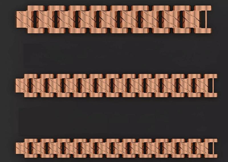 3 Size Gold Bracelet 3dm stl renders details