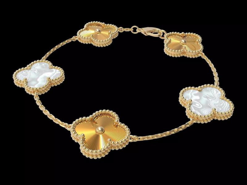 Vintage Bracelet Flower With Diamond Cutted Flower 16 mm