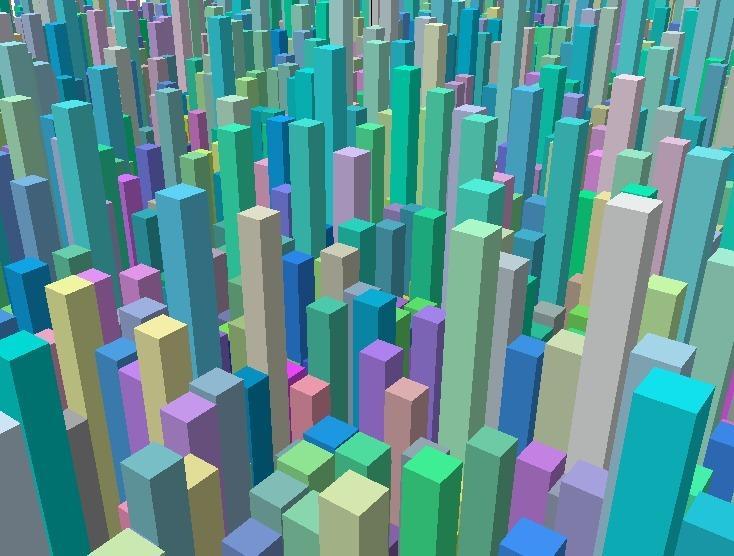 Randomly Generated Color to Height Cubes