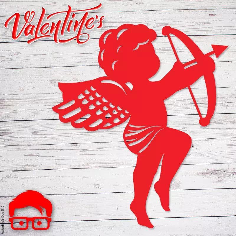 Valentines Day Cupid with arrow ornament gift by AM-MEDIA