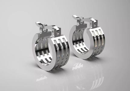 White Gold and Diamond Hoop STL earring  je0052