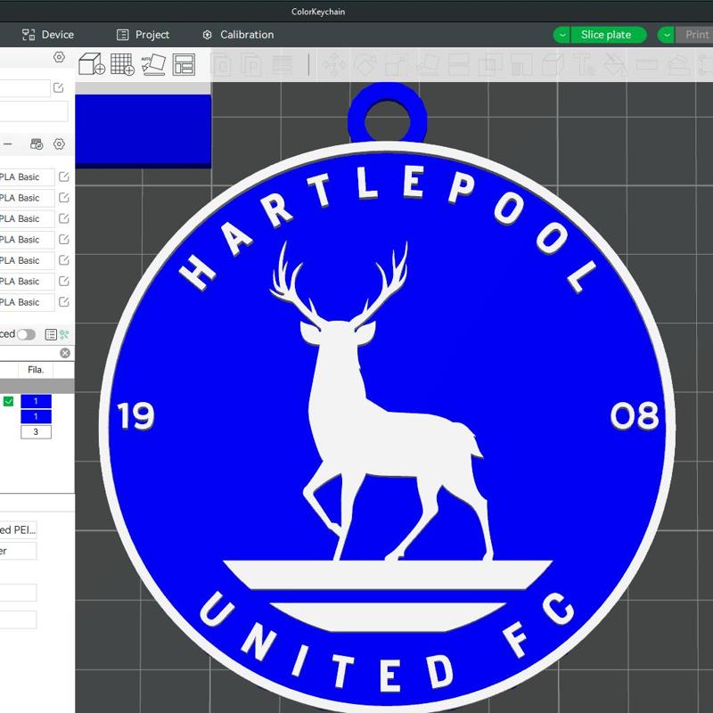 National League Hartlepool United keychain badge color printable and renderable