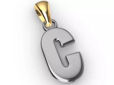 c letter pendant stl verified