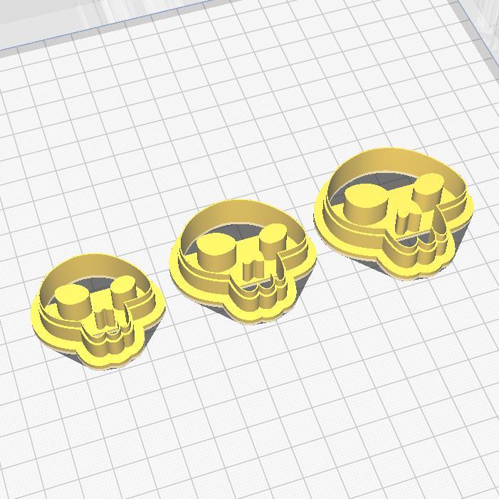 3 size polymer clay cutter, halloween skull