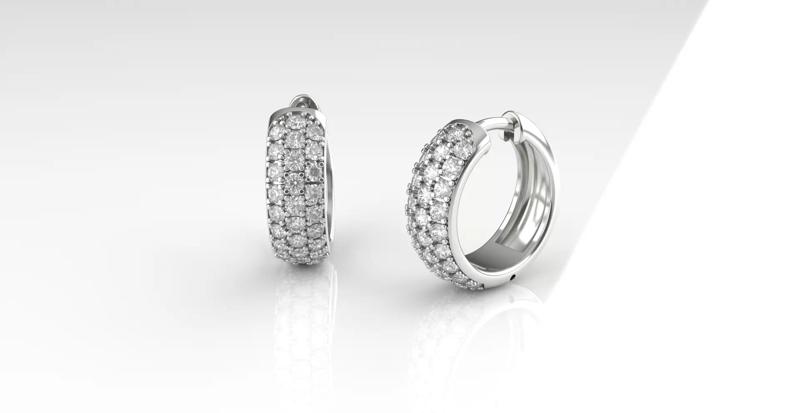Pave Hoop Earrings