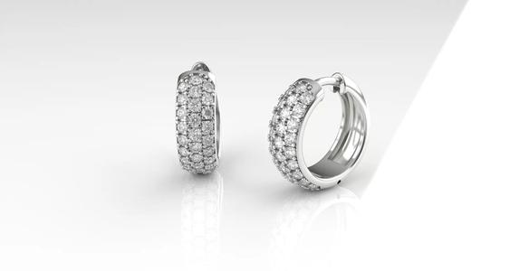 Pave Hoop Earrings
