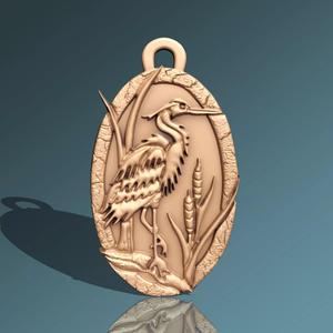 Egret Bird Pendant  M03