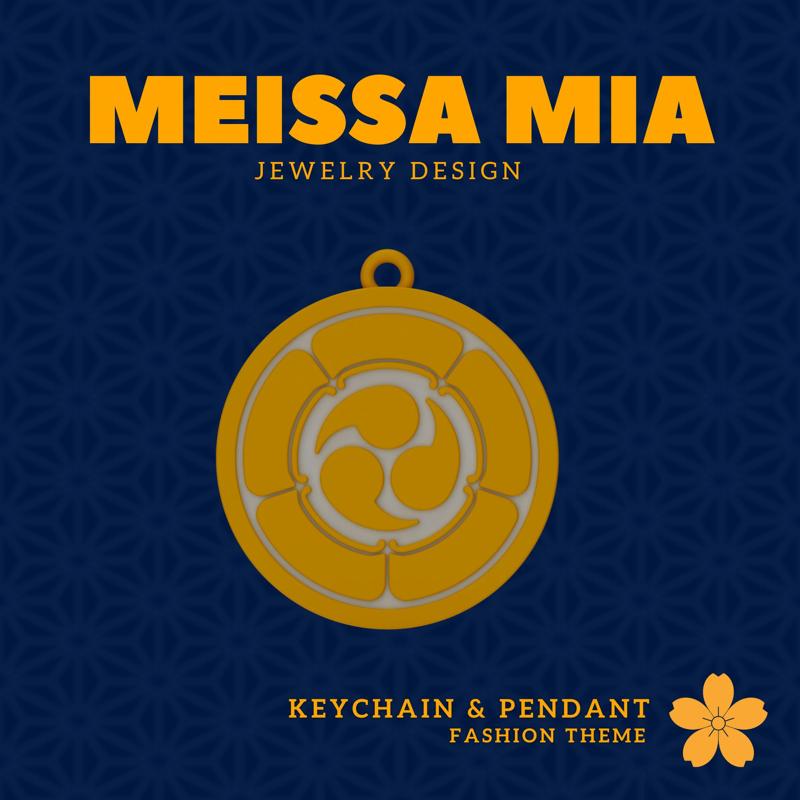 Coat of arm and Heritage Insignia - Carry Tradition – 3D Print File for Samurai Crest Keychain & Pendant - Japanese Samurai Family Crest Keychain - Kamon Pendant - Girl's Fashion Accessories