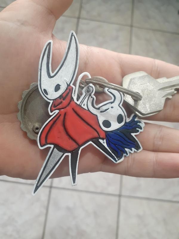 Keychain of the Knight and Hornet, inspired by the Hollow Knight