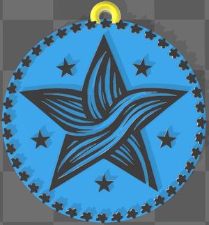 Star Key Ring with Braided Contour