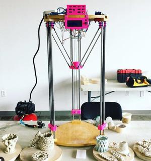 Delta 3D Printer for Ceramics with Mechanical Ram and Print Head Auger