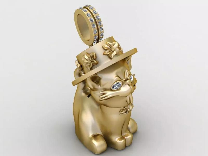 CUTE CAT ANIMAL  PENDANT 3D PRINTABLE MODEL