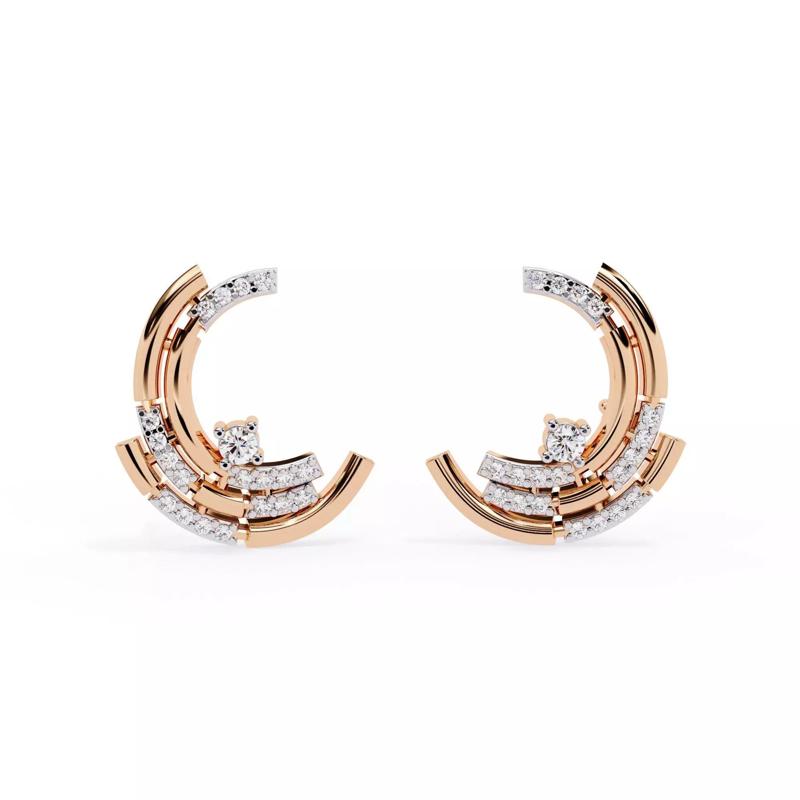 Diamond Studs Earrings 360 animation renders 3dm stl details