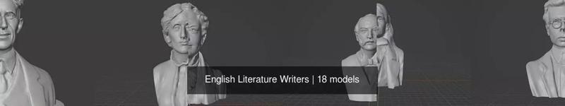 English Literature Writers 3D Model Collection