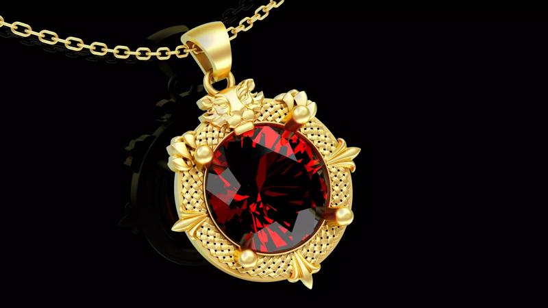 Diamond Guard Lion pendant jewelry gold necklace medallion